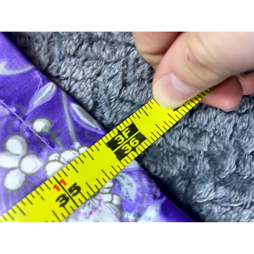 Vintage Marukyo Kyoto Tokyo Japanese Kimono Women Purple Floral Crane Satin - Picture 4 of 6